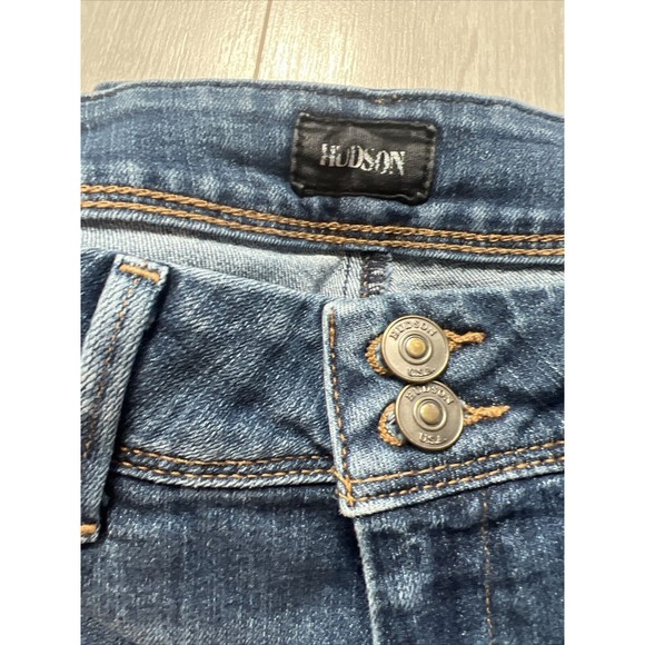 Hudson Womens Collin Mid Rise Skinny Jeans Medium Wash Flap Pocket Sz 28 - Picture 5 of 10